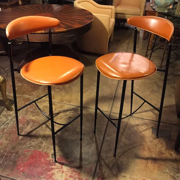 Regrets Aplenty Caramel Leather Bar Stools Casa Victoria